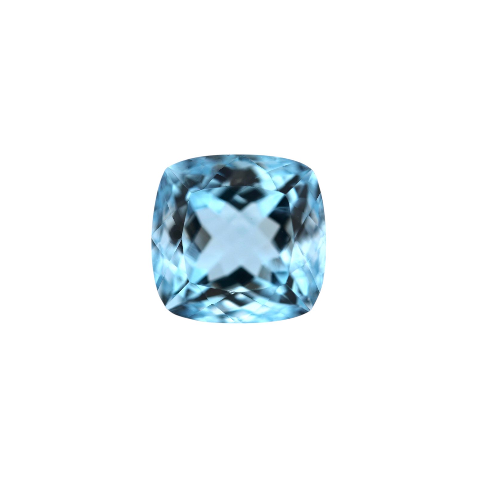 Aquamarine - Cushion - 9 x 8.5 mm - 3.46 ct (Dark Blue)