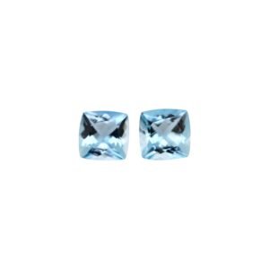 Aquamarine – Cushion (Pair) – 5.4 mm – 1.27 ct