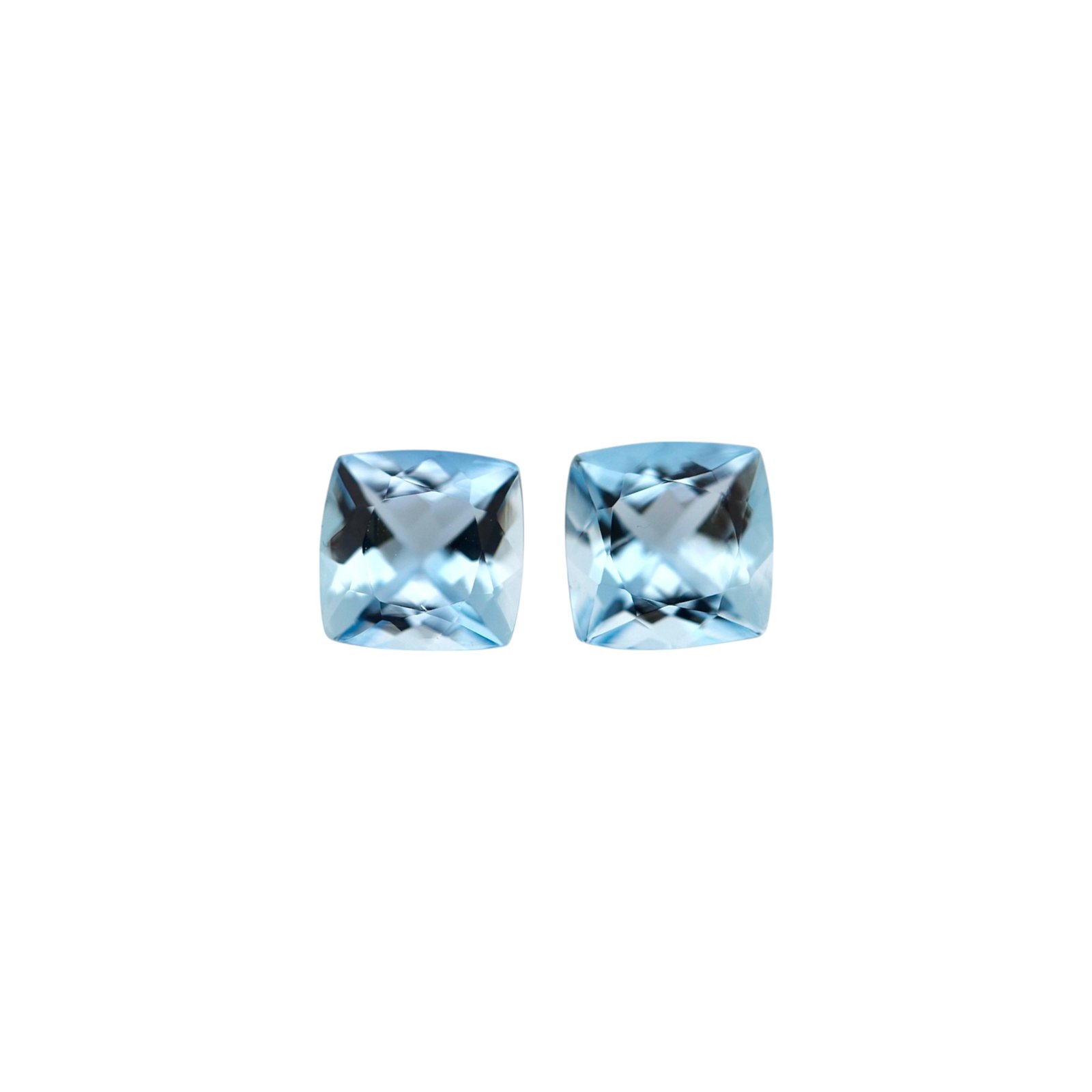 Aquamarine - Cushion (Pair) - 5.4 mm - 1.27 ct