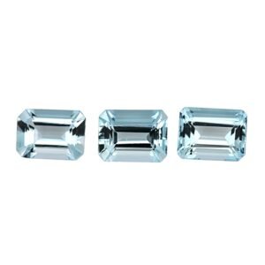 Aquamarine – Emerald Cut – 7 x 5 mm (Mid Blue)