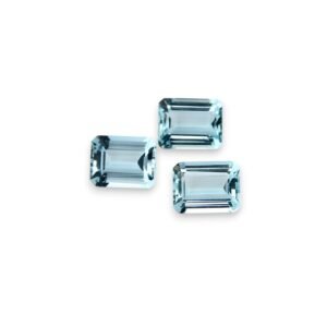 Aquamarine – Emerald Cut – 9 x 7 mm (Dark Blue)