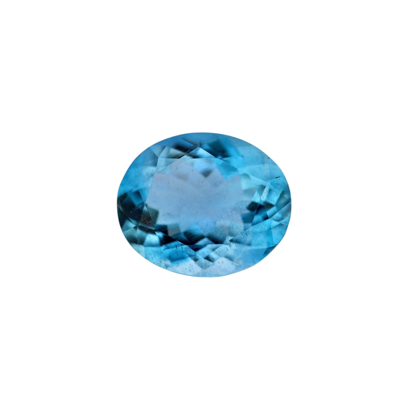 Aquamarine - Oval - 11.1 x 9.2 mm - 3.24 ct (Dark Blue)
