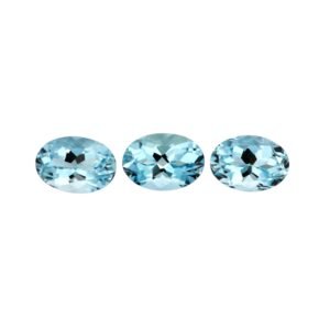 Aquamarine – Oval – 8 x 6 mm (Dark Blue)