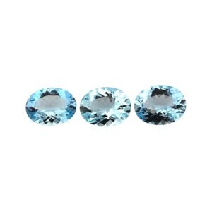 Aquamarine – Oval – 9 x 7 mm (Dark Blue)