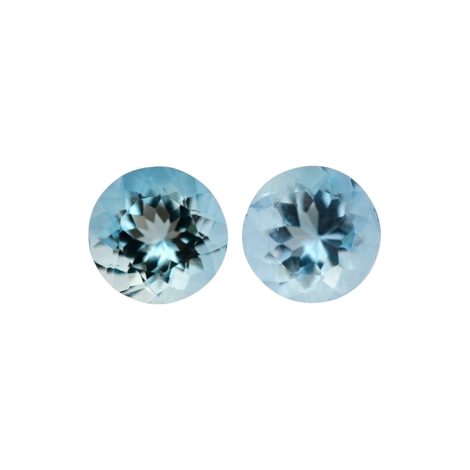 Aquamarine - Round (Pair) - 7 mm - 2.77 ct