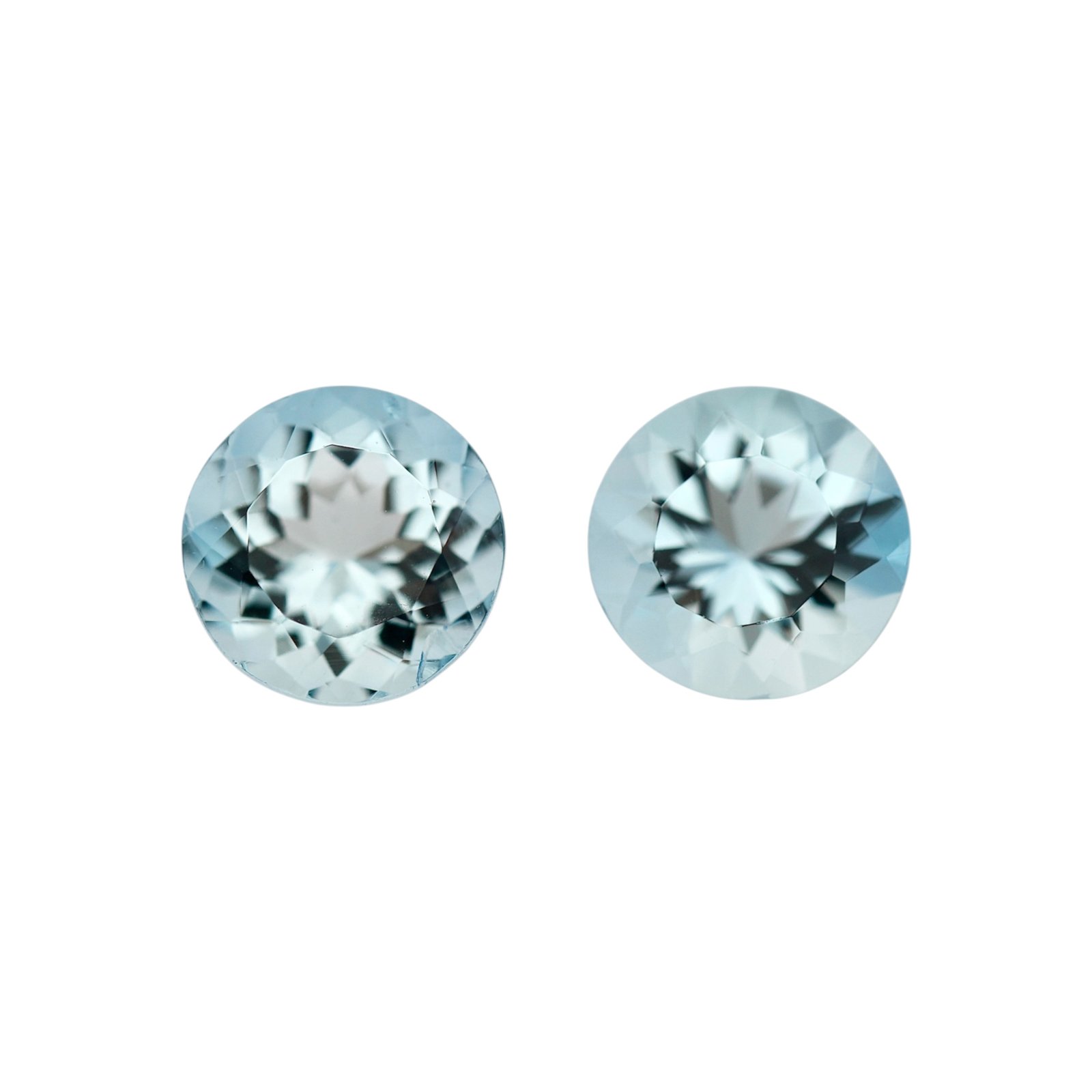 Aquamarine - Round (Pair) - 9 mm - 4.52 ct