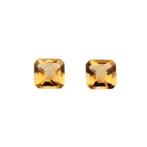 Citrine – Emerald Cut – 7 mm – Checker Board