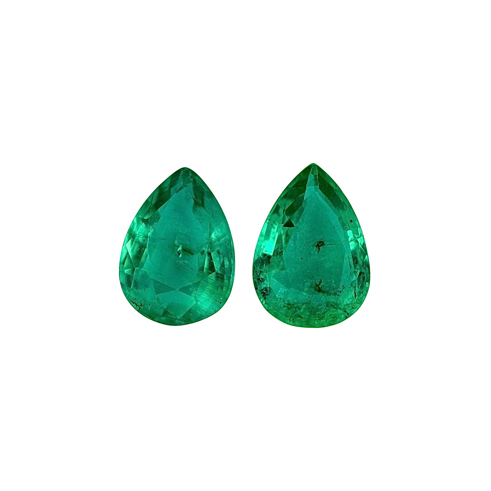 Emerald - Pear Shape (Pair) - 10 x 7.5 mm - 3.92 ct