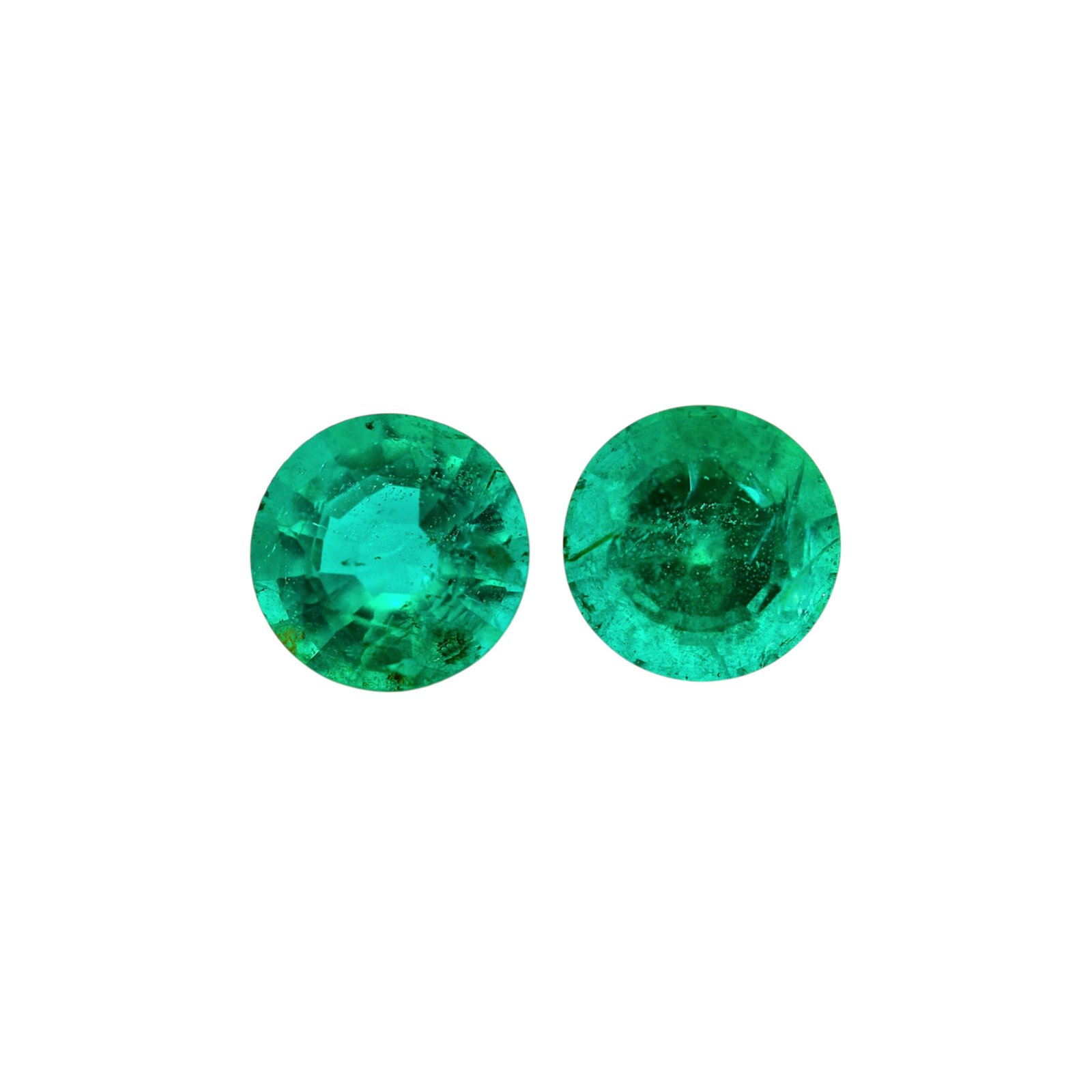 Emerald - Round (Pair) - 6 mm - 1.54 ct