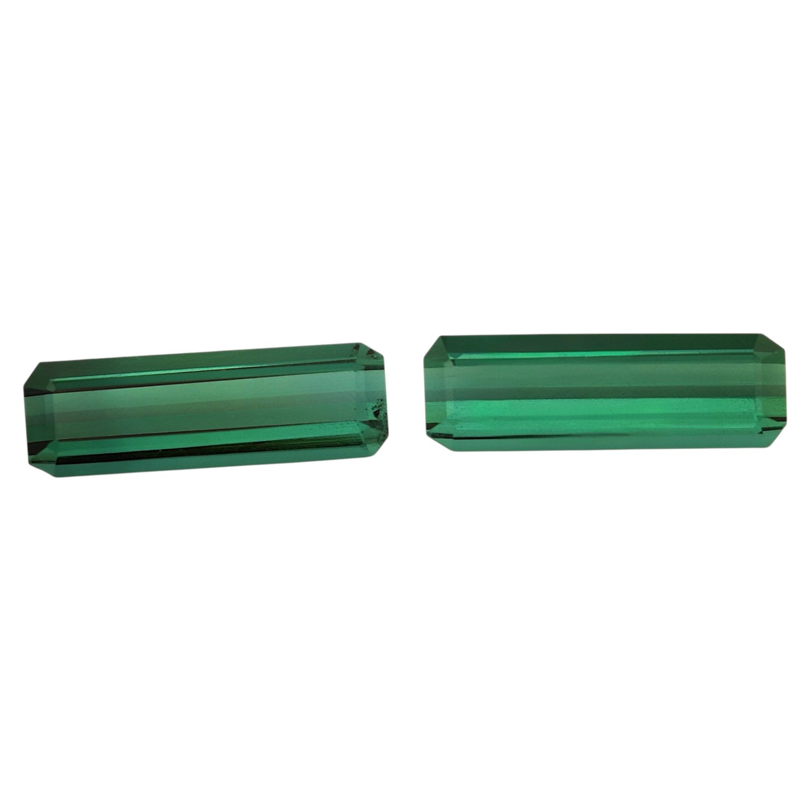 Green Tourmaline - Emerald Cut (Pair) - 13.6 x 4.5 mm - 3.72 ct