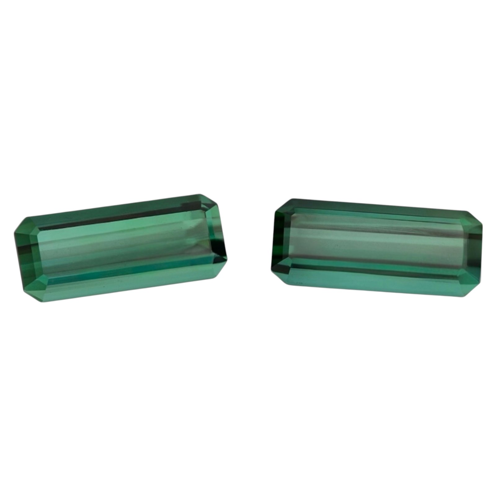 Green Tourmaline - Emerald Cut (Pair) - 11.8 x 5 mm - 4.42 ct