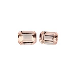 Peach Morganite – Emerald Cut – 7 x 5 mm