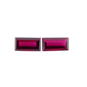 Rhodolite – Baguette (Pair) – 12 x 6 mm – 6.44 ct