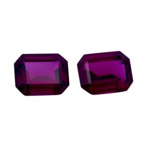 Rhodolite – Emerald Cut (Pair) – 9 x 7 mm – 5.06 ct