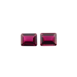 Rhodolite – Emerald Cut (Pair) – 9 x 7 mm – 5.40 ct