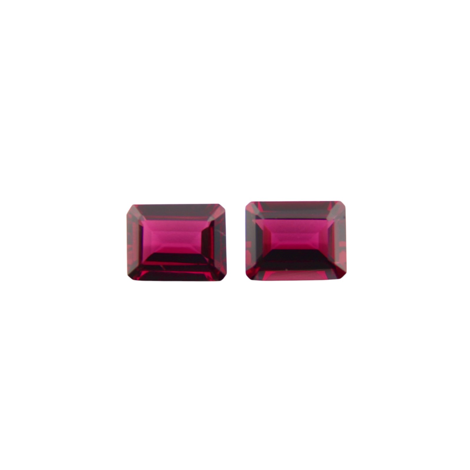 Rhodolite - Emerald Cut (Pair) - 9 x 7 mm - 5.40 ct