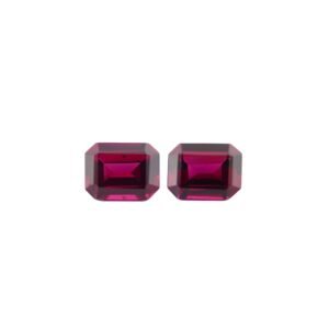 Rhodolite – Emerald Cut (Pair) – 9 x 7 mm – 5.48 ct