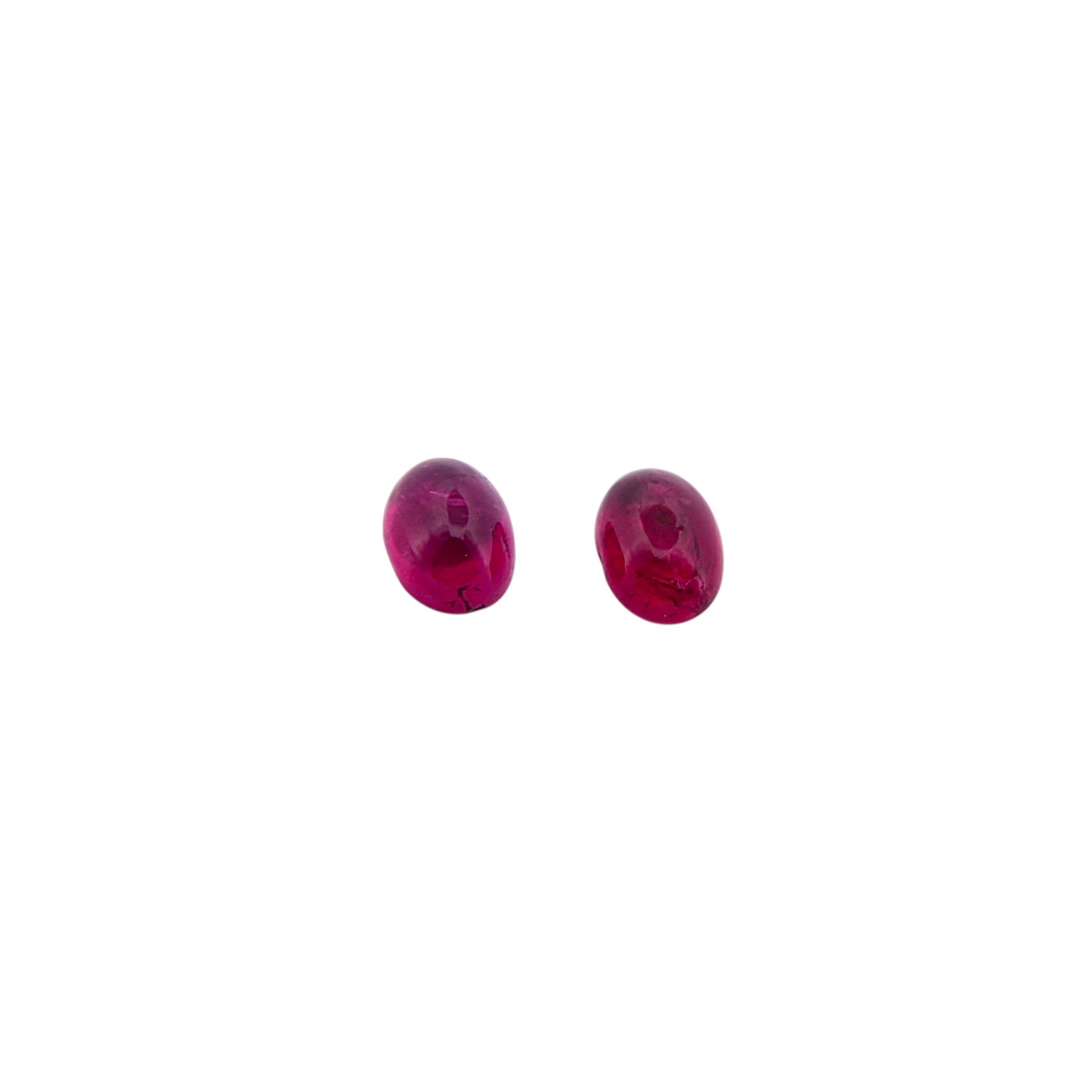 Rubelite Tourmaline (CAB) - Oval (Pair) - 6 x 4.5 mm - 1.43 ct