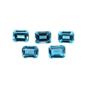 Swiss Blue Topaz – Emerald Cut – 8 x 6 mm
