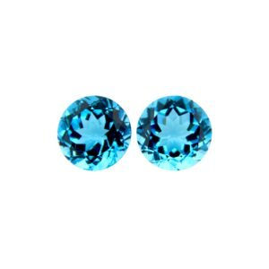 Swiss Blue Topaz – Round (Pair) – 11.5 mm – 13.23 ct