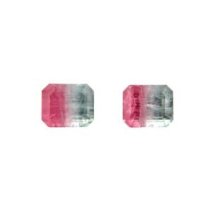 Watermelon Tourmaline – Emerald Cut (Pair) – 9.5 x 8 mm – 8.47 ct