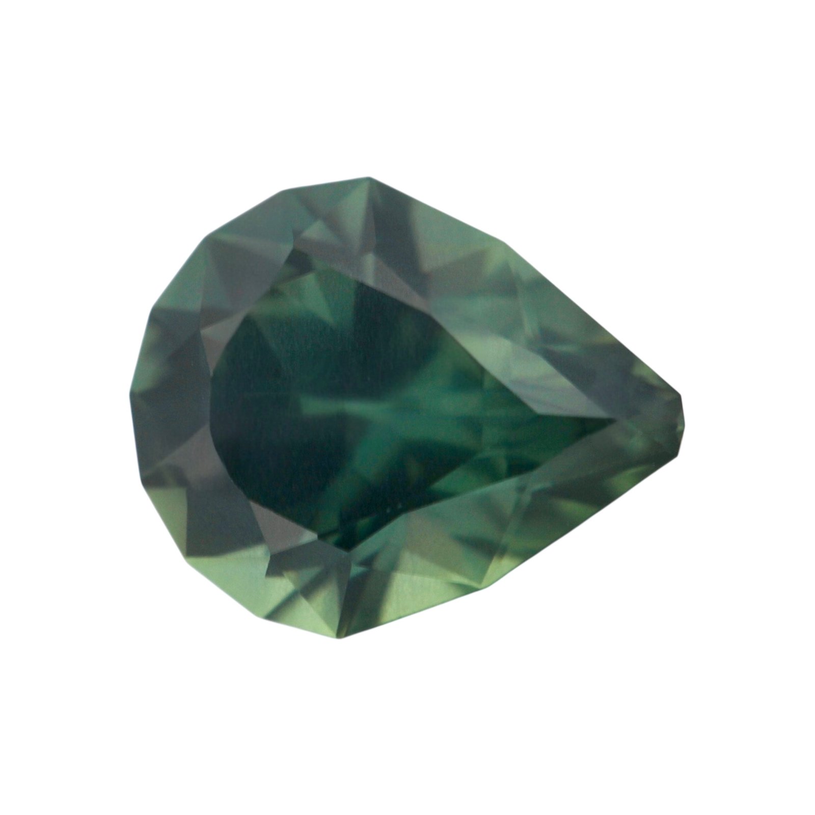 Australian Green Sapphire - Geometrical Pear Shape - 9.8 x 8.1 mm - 2.73 ct