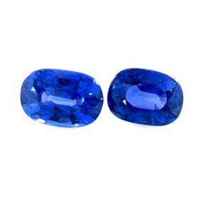 Blue Sapphire – Cushion (Pair) – 6.8 x 5 mm – 2.46 ct