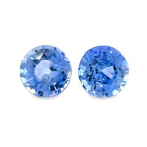 Blue Sapphire – Round (Pair) – 6.30 mm – 2.70 ct