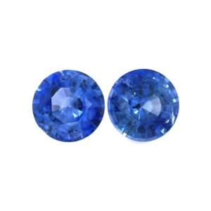Blue Sapphire – Round (Pair) – 6 mm – 1.77 ct