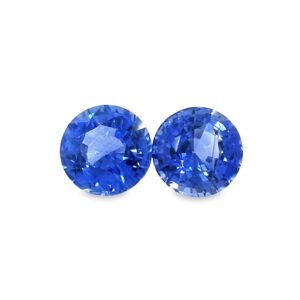 Blue Sapphire – Round (Pair) – 6 mm – 2.18 ct