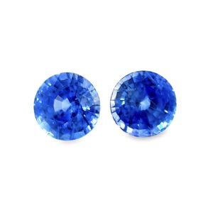 Blue Sapphire – Round (Pair) – 6 mm – 2.19 ct
